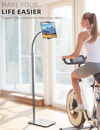 LanPavilion 12.9 inch Floor Stand Floor Stand-01 55.9 inch Adjustable Flexible Gooseneck Tablet Stand