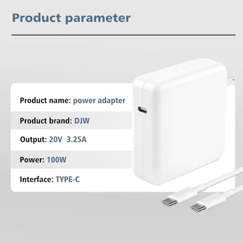 DJW 100W SM65CF-02 USB Type C Charger for MacBooks and USB-C Devices