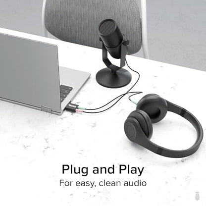 Plugable USB Audio Adapter USB-AUDIO Audio Output Stereo Compatible with Windows 11, 10, 8.x, 7, Vista, XP, macOS, Linux, Raspberry Pi OS