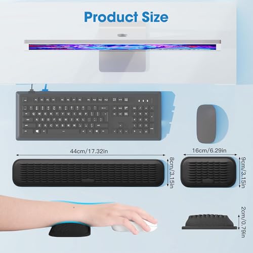 MEKASS Medium 1009 Wrist Rest for Keyboard & Mouse Memory Foam Ergonomic Office Accessory