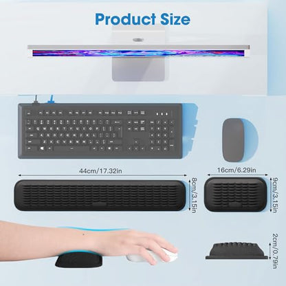 MEKASS Medium 1009 Wrist Rest for Keyboard & Mouse Memory Foam Ergonomic Office Accessory