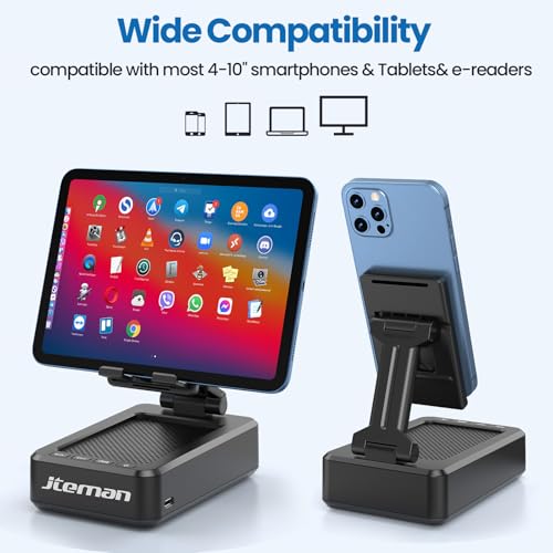 JTEMAN 5.35 in Foldable L9 Bluetooth Speaker & Phone Stand, Black