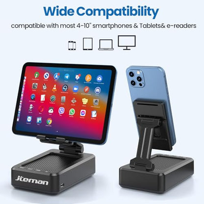 JTEMAN 5.35 in Foldable L9 Bluetooth Speaker & Phone Stand, Black