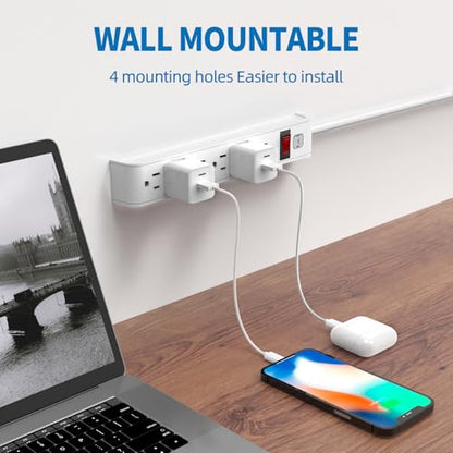 TiFFCOFiO 4 ft Surge Protector Power Strip 6 Outlets 600 Joules 15A 120 Volts