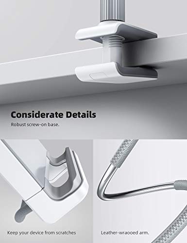 Lamicall 11 x 9.4 x 3 inches LS02 Adjustable Gooseneck Tablet Holder, 360 Degree Rotation, Compatible with 4 - 10.5 inches Devices, Clamp Mount