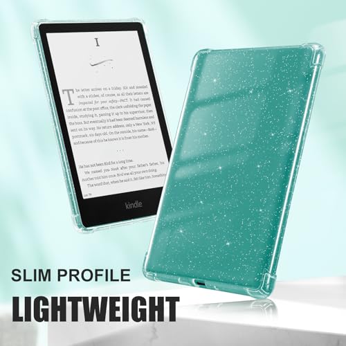 iDLEHANDS Clear Case 7 Inch Kindle Paperwhite 12th Gen Clear Glitter Soft TPU Enclosure