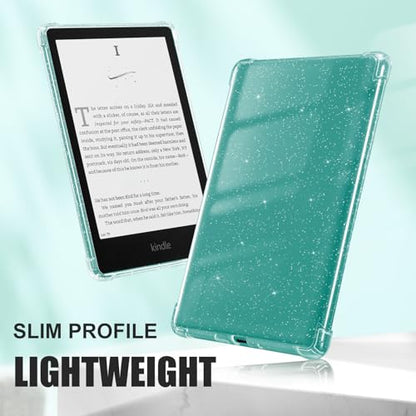 iDLEHANDS Clear Case 7 Inch Kindle Paperwhite 12th Gen Clear Glitter Soft TPU Enclosure