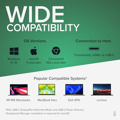 Plugable 7.87" x 3.3" x 1.2" UD-3900PDZ USB Type C Docking Station | 100W Charging, 3x HDMI (1x 4K 30Hz, 2x 1080p 60Hz), 9 Ports | Compatible with Windows, ChromeOS, macOS 11+ | Black