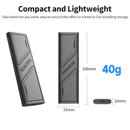 Ediloca 1TB EP1000 External Solid State Drive, 1000MB/s Read Speed, USB 3.2 Gen2, Portable 2.5-inch SSD