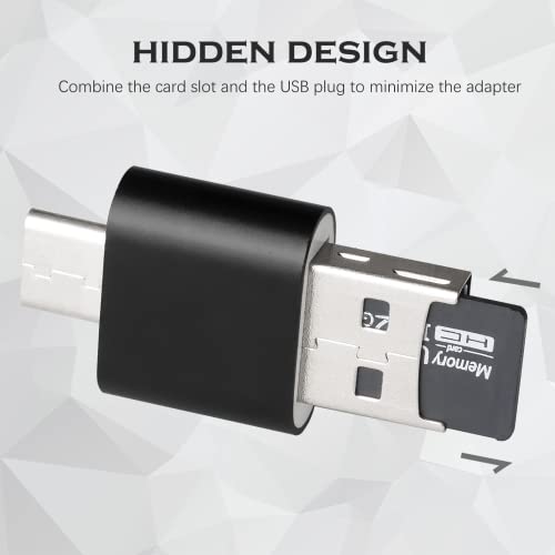 Wansurs 2 Pack USB 2.0 MicroSD Card Reader USB Type-C Adapter Compact Card Reader