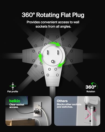 Belkin 6 Outlet Surge Protector BE106000-06R 240 Volts 4800 Amps Surge Protection
