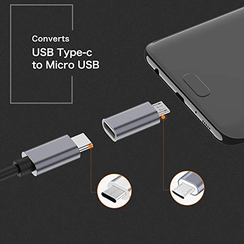 JXMOX USB Micro Adapter 4-Pack Micro USB Male to Type C Female