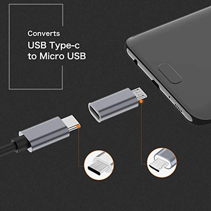 JXMOX USB Micro Adapter 4-Pack Micro USB Male to Type C Female