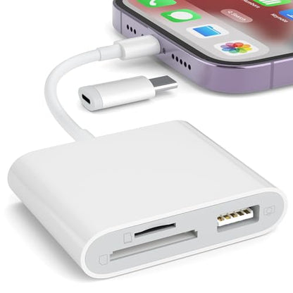 SZHAIYIJIN Compact 3-Slot Lightning to SD Card Reader & USB Adapter OL+