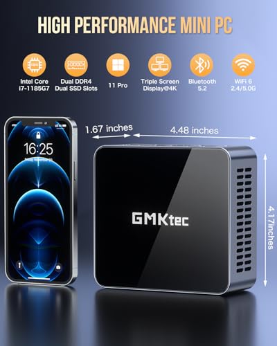 GMKtec Mini PC M2 Pro S Intel Core i7-1185G7 4096x2160 60Hz Display