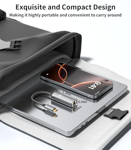 Reborn 1 Count USB C to Ethernet Adapter, 1000 Mbps, Ethernet, USB 3.0 Type C, Silver