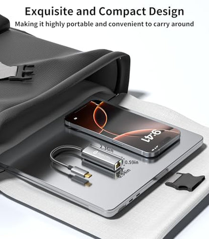Reborn 1 Count USB C to Ethernet Adapter, 1000 Mbps, Ethernet, USB 3.0 Type C, Silver