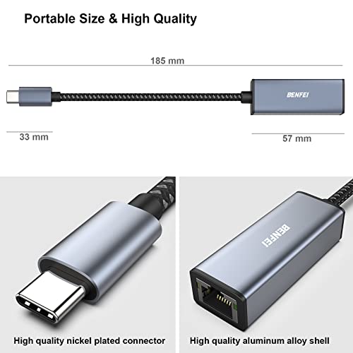 BENFEI USB-C Ethernet to RJ45 Adapter 1Gbps CAT6