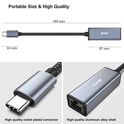 BENFEI USB-C Ethernet to RJ45 Adapter 1Gbps CAT6