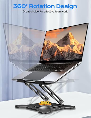 JCZT Tower Laptop Stand NH02Pro Black Adjustable 360° Rotating Durable Metal