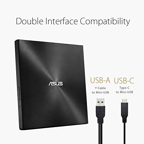 ASUS 13mm SDRW-08U9M-U/BLK External DVD Writer USB 2.0
