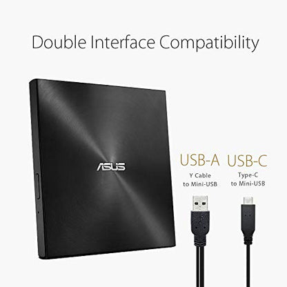 ASUS 13mm SDRW-08U9M-U/BLK External DVD Writer USB 2.0