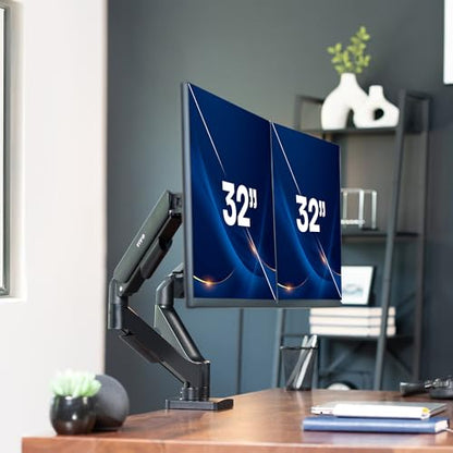 VIVO 17-32 inch Dual Monitor Stand STAND-V002O Tabletop Mount Articulating 90 Degree Black