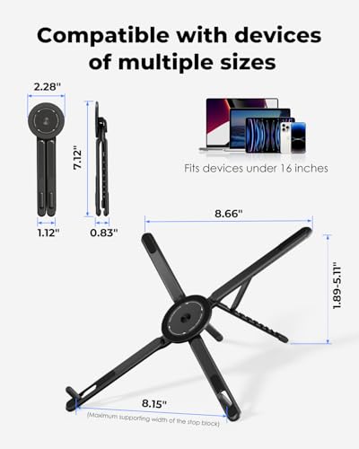 Viozon Portable Laptop Stand e05s Adjustable Aluminum Computer Riser Black