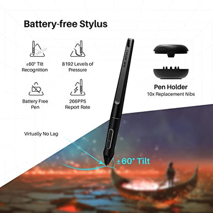 HUION Kamvas Pro 16 15.6 inch 1920x1080 LCD Graphics Tablet with USB Connectivity