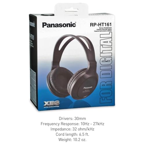 Panasonic RP-HT161-K Over Ear Headphones 32 Ohms 27 kHz Wired Headphones