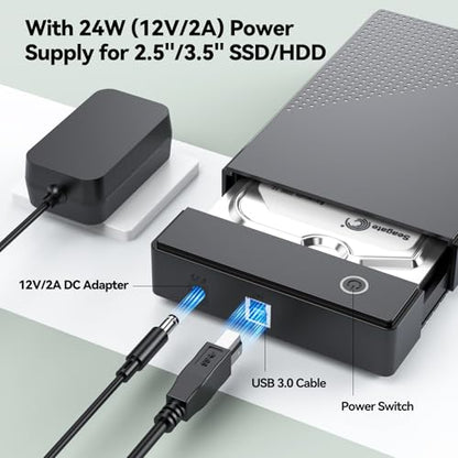 CLAVOOP 20TB 3.5 Inch SATA Enclosure CM47-Q1 USB 3.0 External HDD Case