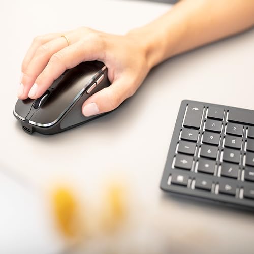 CHERRY DW 9500 Slim Wireless Keyboard and Mouse Set Bluetooth 2.4GHz Ergonomic Rechargeable QWERTY Black