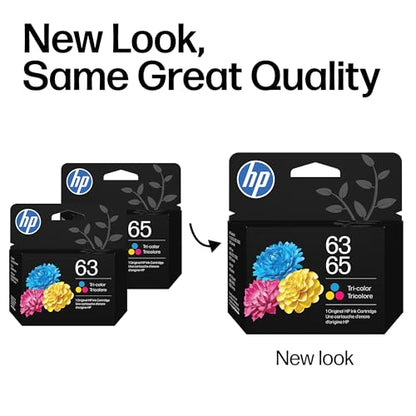 HP 63/65 Tri-Color Ink Cartridge | Compatible with DeskJet and Envy Models | B7RT2AN