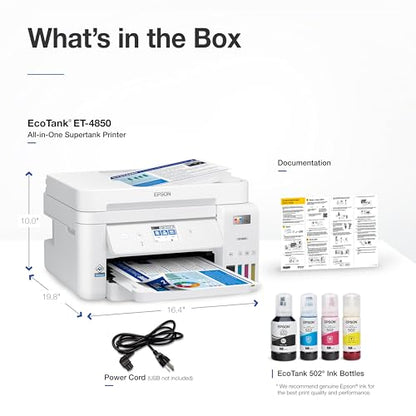Epson EcoTank ET-4850 4800x1200 Inkjet Printer Automatic Document Feeder