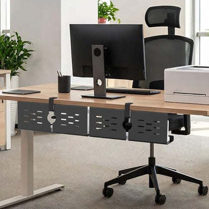 KEEGH 16" L x 4.5" W x 6" H Desk Cable Management Tray, Mounting Options, Black