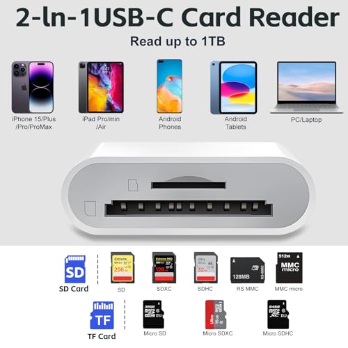 LBSC USB C SD Card Reader 2-Slot Type C Compatible