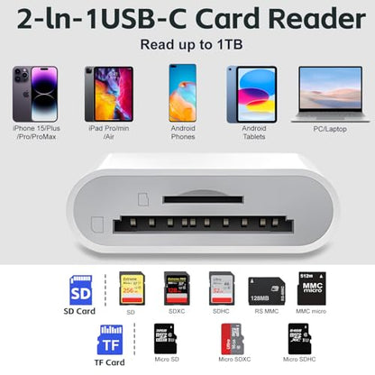 LBSC USB C SD Card Reader 2-Slot Type C Compatible