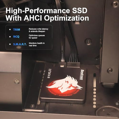 Bestoss 1TB 2.5-Inch Internal SSD SATA III 6Gb/s with 550MB/s Read Speed
