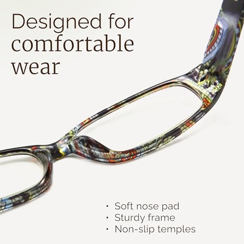 Gaoye 62mm 4 Count Blue Light Filtered Reading Glasses with Spring Hinges and Polycarbonate Frames