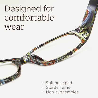 Gaoye 62mm 4 Count Blue Light Filtered Reading Glasses with Spring Hinges and Polycarbonate Frames