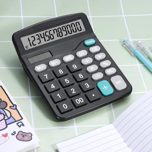 DANRONG 4.72" x 5.9" CA-03 LCD 10cm Desktop Calculator, Solar & Battery Powered