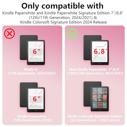 Lainergie Kindle Paperwhite 7"/6.8" Case PU Shell Cover with Stand and Auto Sleep/Wake Feature