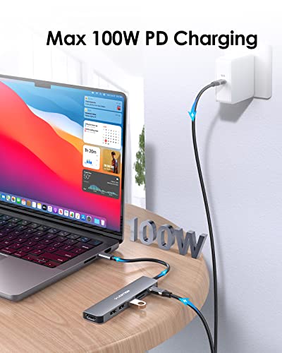 LENTION USB C Hub 8 Ports 5Gbps Compact Aluminum CE18HCR