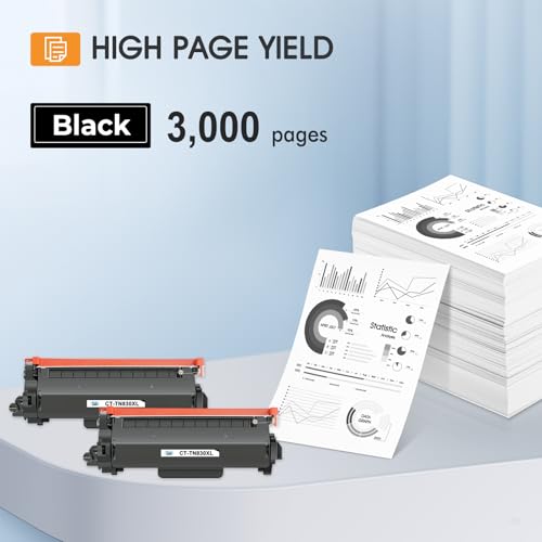 Cool Toner TN830XL TN830 High Yield Black Toner Cartridge Compatible with Brother Printers