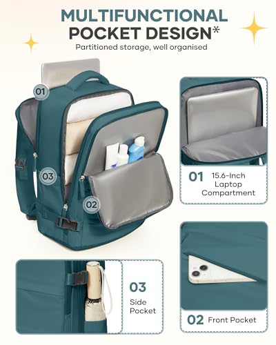 Coofay Medium Daypack Backpack 25L Waterproof Solid Polyester Comfortable Design for Hiking and Travel