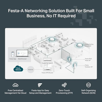 TP-Link 6.3" x 6.3" Festa F65 Wi-Fi 6 AX3000 Wireless Access Point