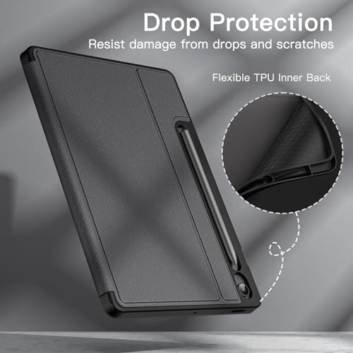JETech 10.9-Inch Case for Samsung Galaxy Tab S10 Lite / S10 FE / S9 FE Model 3380-, Case Type: Soft, Material: Thermoplastic Polyurethane, Black