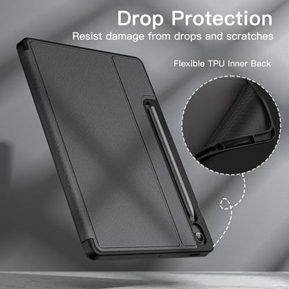 JETech 10.9-Inch Case for Samsung Galaxy Tab S10 Lite / S10 FE / S9 FE Model 3380-, Case Type: Soft, Material: Thermoplastic Polyurethane, Black