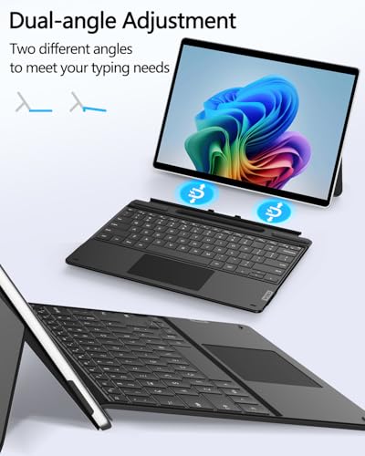 ORDA 13 Inch Keyboard Case for Microsoft Surface Pro 11 10 9 8 X - Wireless Bluetooth Type Cover