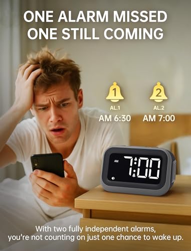 Acedeck Large L01 Digital Alarm Clock 115dB 4.2in LED Display Corded Electric